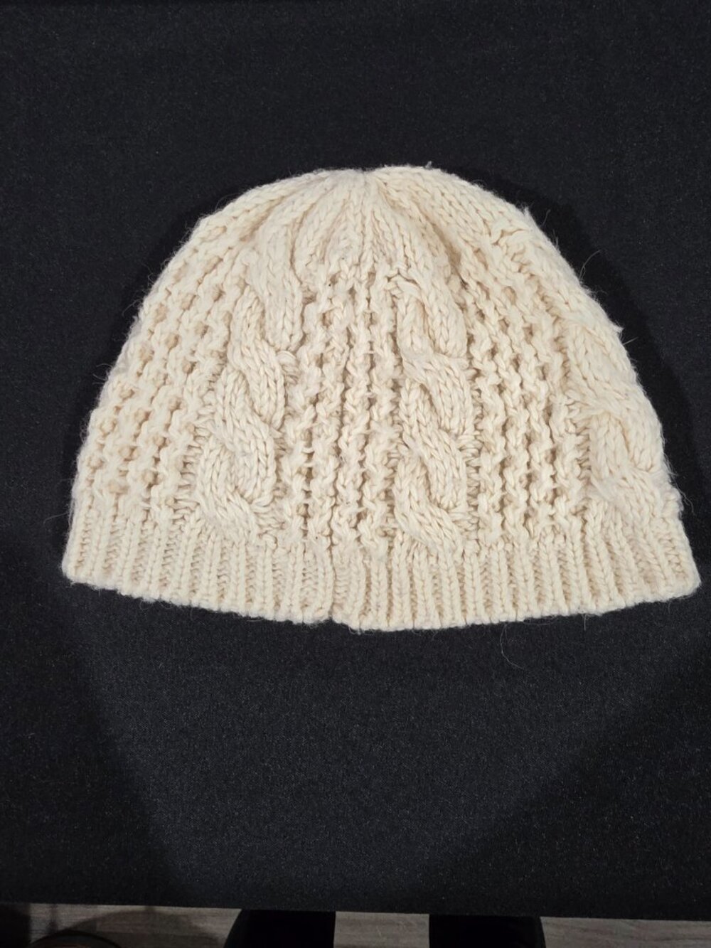 The North Face Cable Minna Beanie Cream Off-White Knit Fleece-Lined Winter Hat O - Picture 2 of 11